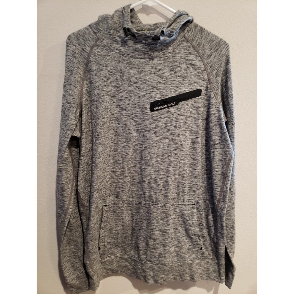 American Eagle AE‎ Flex Hoodie Lightweight Men's Size M tall zipper Pockets Gray